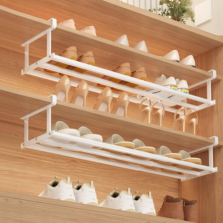 ViWaVee Hängendes Schuhregal Organizer im Schrank, Erweiterbarer 40-70cm Regal Organizer unter den S