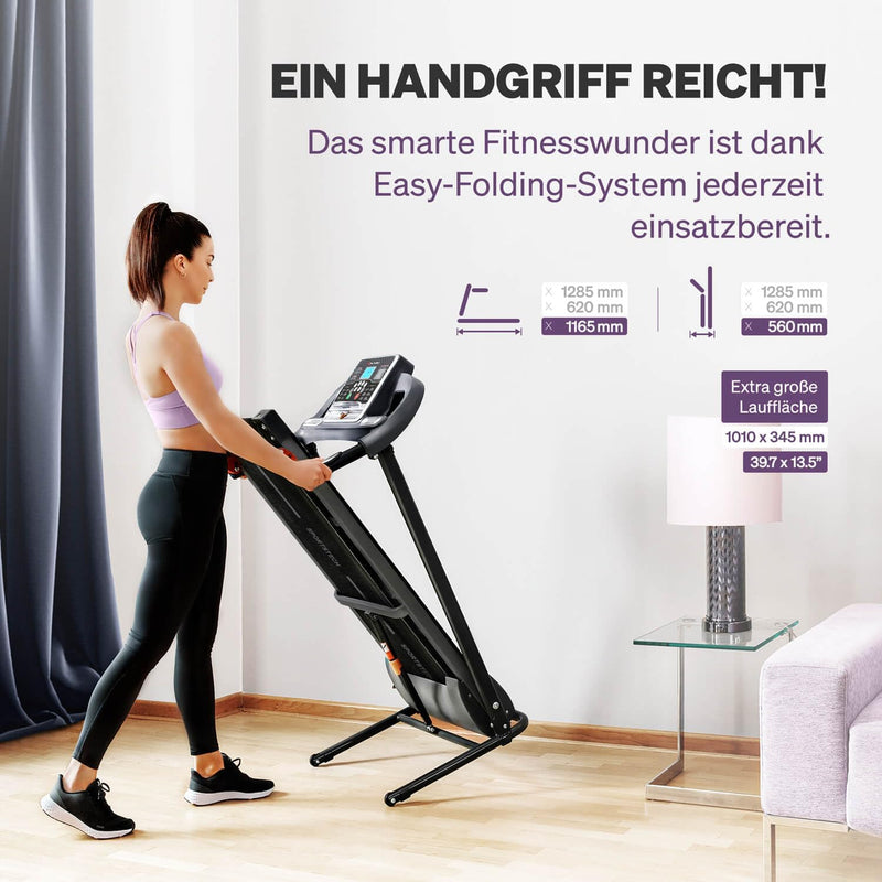 Sportstech Laufband F10 Modell 2020 - Deutsche Qualitätsmarke + Video Events & Multiplayer App - NEU