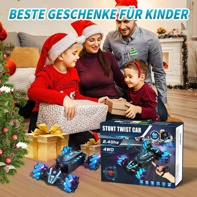 AYIQUTY Ferngesteuertes Auto für Kinder, RC Stunt Car mit Licht und Sprühen, 4WD 2,4 GHz Geländewage