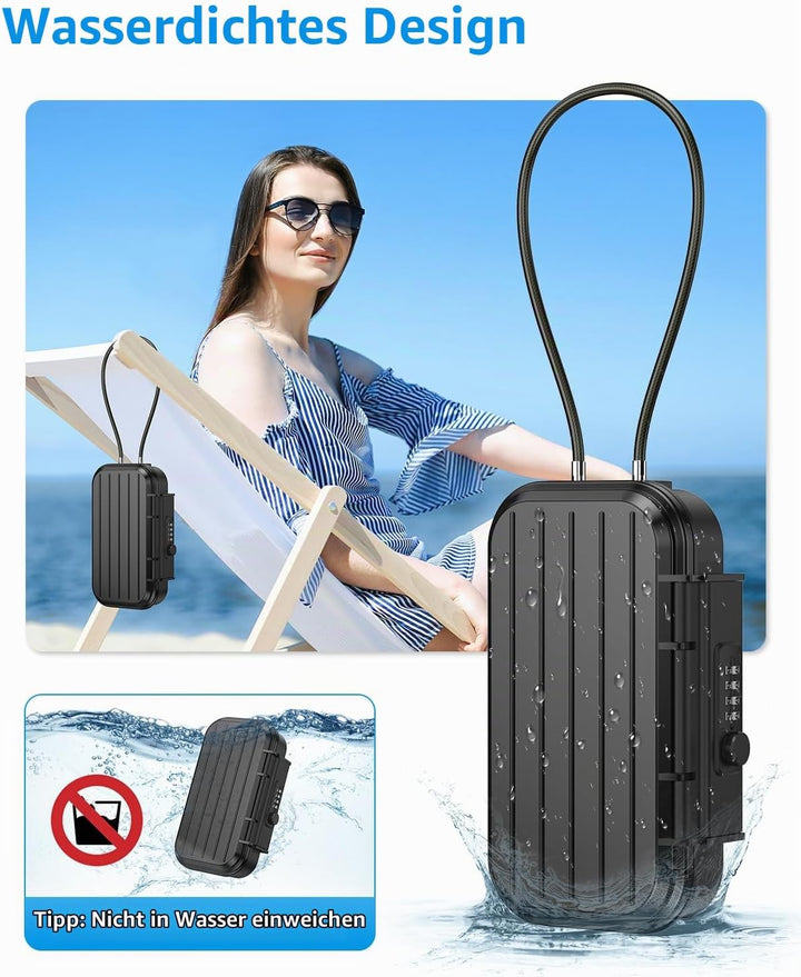 Brifit Tragbarer Tresor, Strandsafe mit Zahlencode, Wasserdichte Aufbewahrungsbox mit 6.3mm Stahlsei