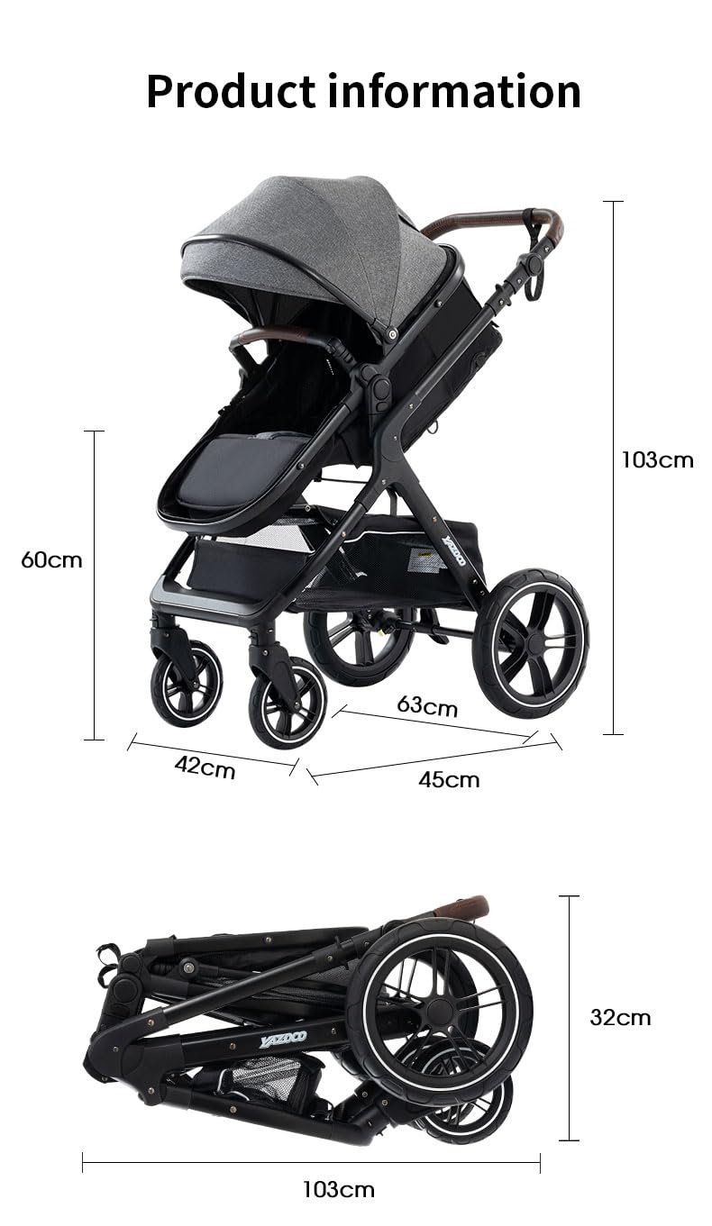 GLOKID Kinderwagen 3 in 1,Reisesysteme, Buggy mit Umkehrbarem Zwei-Wege-Schub,Babywanne Buggy&Sports