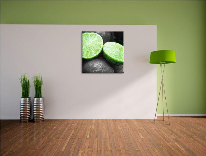 drei Westernpferde im Sand, Format: 70x70 auf Leinwand, XXL riesige Bilder fertig gerahmt mit Keilra