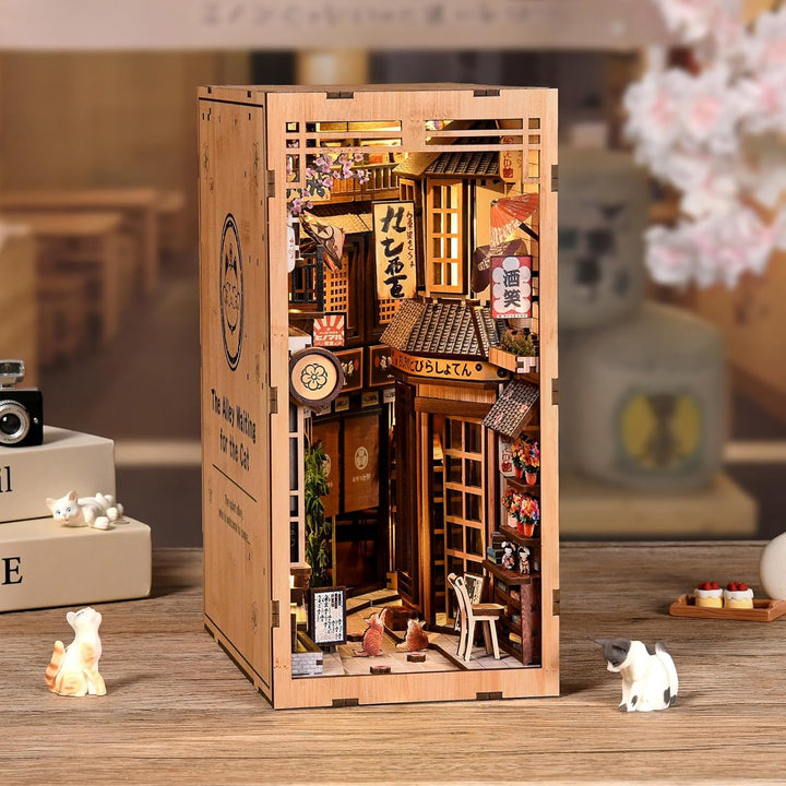 Book Nook Kit, DIY Miniatur Haus Puppenhaus Bausatz Bücherregal Deko für Jugendliche und Erwachsene（