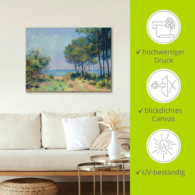 ARTland Leinwandbilder Wandbild Bild auf Leinwand 80x60 cm Wanddeko Landschaften Bäume Meer Sommer D