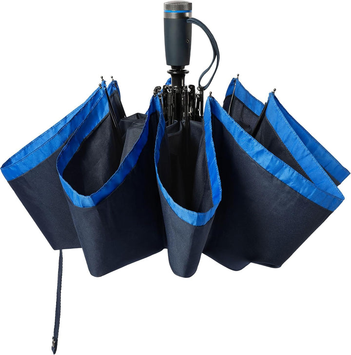Hugo Boss Gear Regenschirm Taschenschirm aus Polyester in der Farbe Blau, Masse offen: Länge ca. 62
