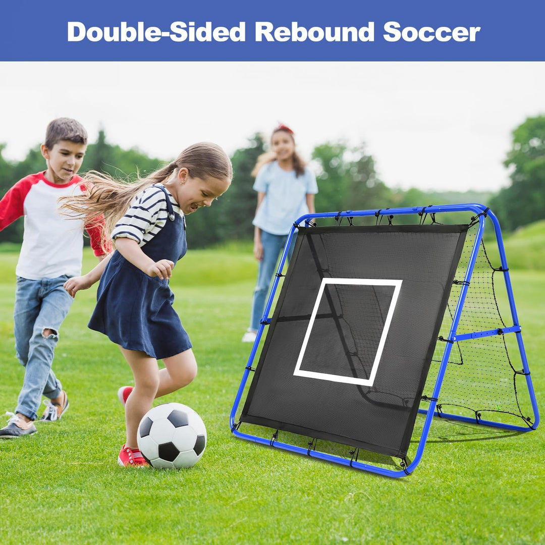 BAGAIL Doppelseitiges Rebounder-Netz, Fussballnetze, verstellbare Winkel, anpassbare Struktur, Rebou