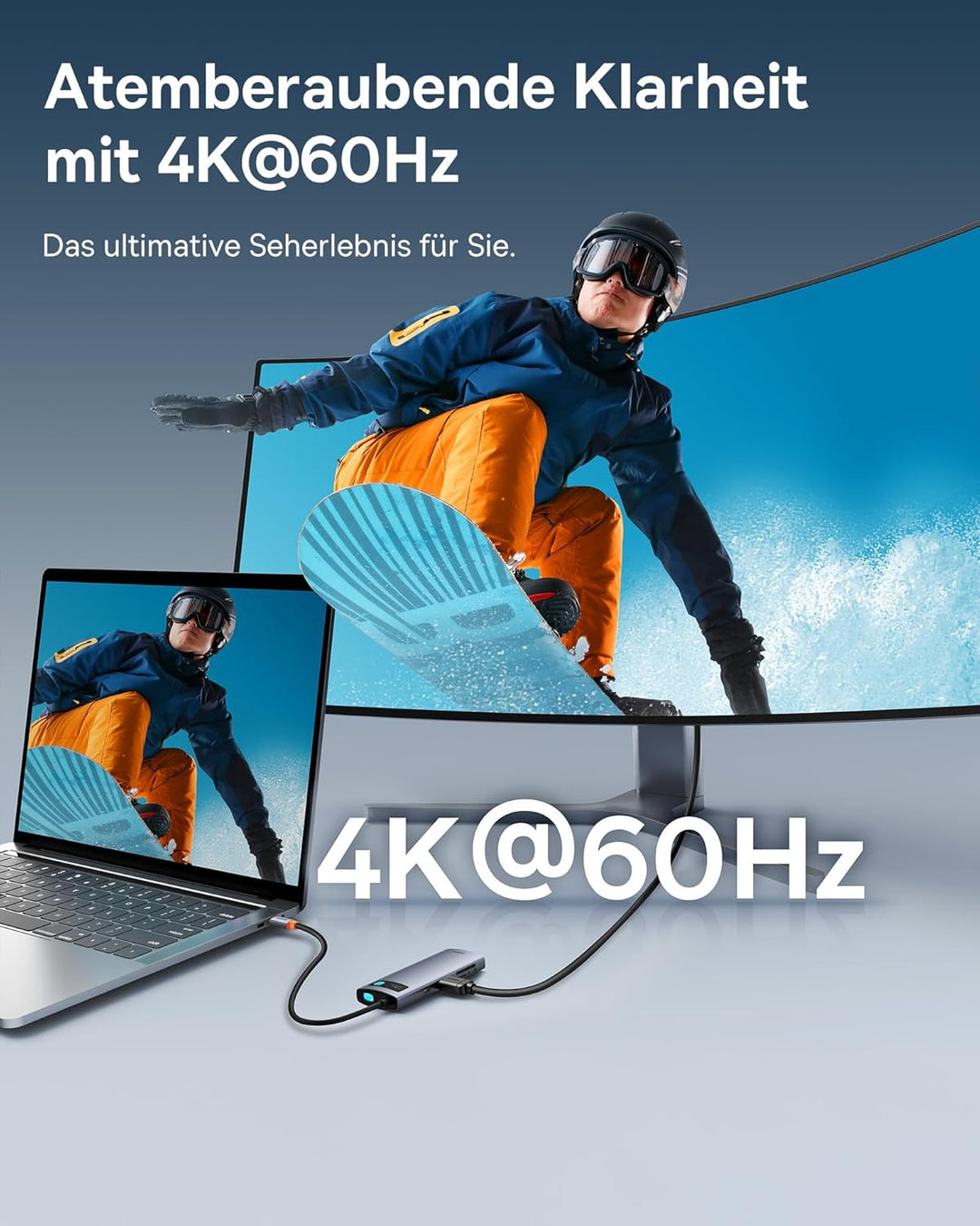 Baseus USB C Hub 7 in 1 Adapter mit 4K@60Hz HDMI, 100W PD, 3 A 3.0 5Gbps, SD/TF Kartenleser, Docking