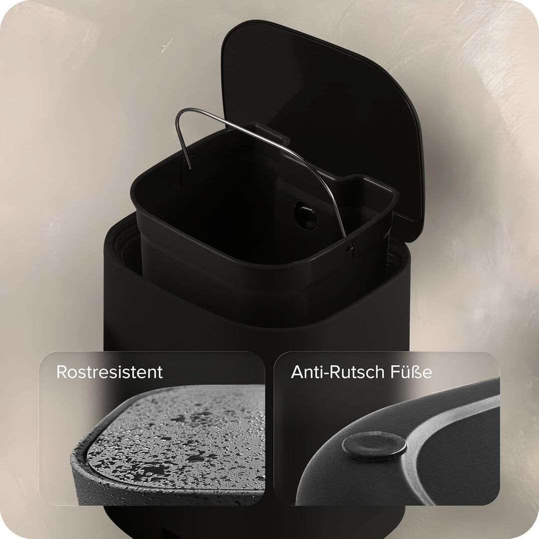 Mülleimer Bad - 5L Kosmetikeimer mit Softclose-Deckel und Inneneimer - Bad Mülleimer, Abfalleimer Ba