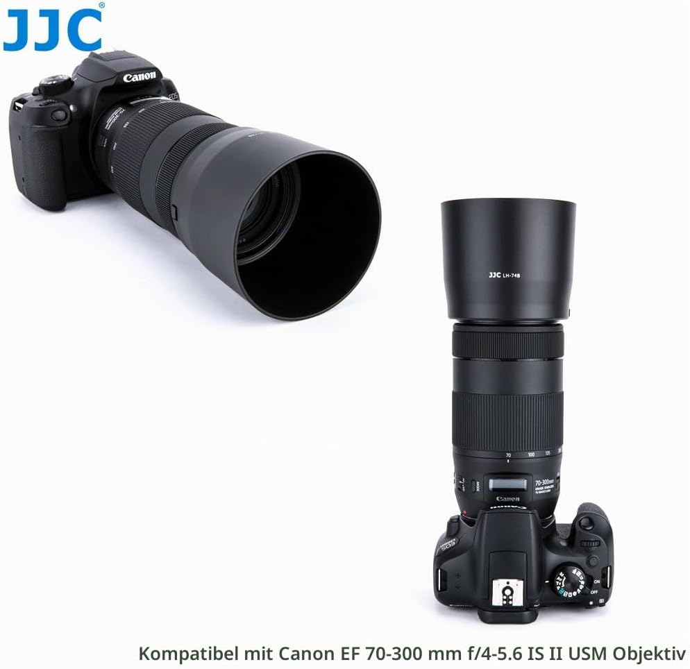 JJC Blendung Matt Innenraum Fertig Gegenlichtblende Sonnenblende für Canon EF 70-300mm f/4-5.6 is II