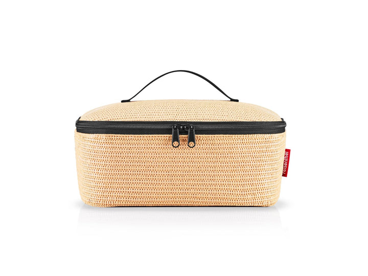 reisenthel coolerbag M Pocket Raffia Black – Kühltasche mit Obermaterial aus recycelten PET-Flaschen