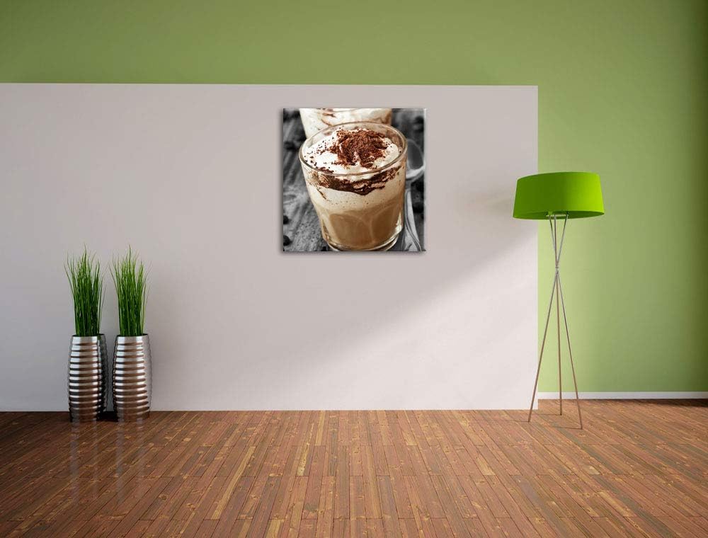 Pixxprint Cappuccino als Leinwandbild Quadratisch/Grösse: 70x70 / Wandbild/Kunstdruck/fertig bespann