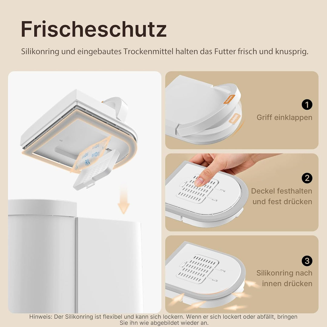 Futterautomat Katze, Katzenfutter Automat und Katzenbrunnen 2 in 1 Weiss, Weiss