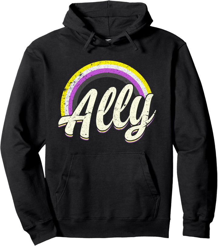 Heterosexuelle Verbündete, nicht-binäre Farben, LGBT-Stolz Pullover Hoodie