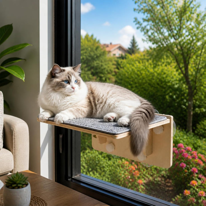 Katzen Fensterliege, Faltbare Katzenhängematte für Fenster, Katzenbett Fenster mit Starke Saugnäpfe,