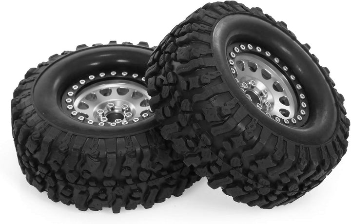 Goolsky 2 STÜCKE High Grip 2,2 Zoll RC Gummireifen Legierung Beadlock Felgen Rad Upgrade Teile Kompa