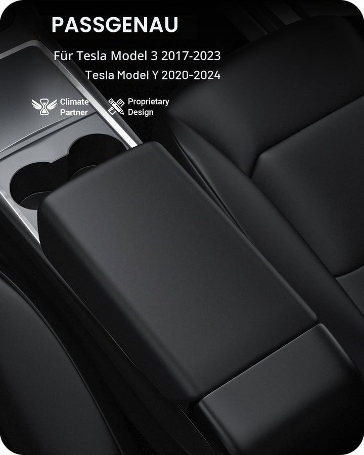 BASENOR Tesla Model 3 Model Y Mittelkonsole Abdeckung TPE Armlehnenabdeckung rutschfeste Schutzabdec