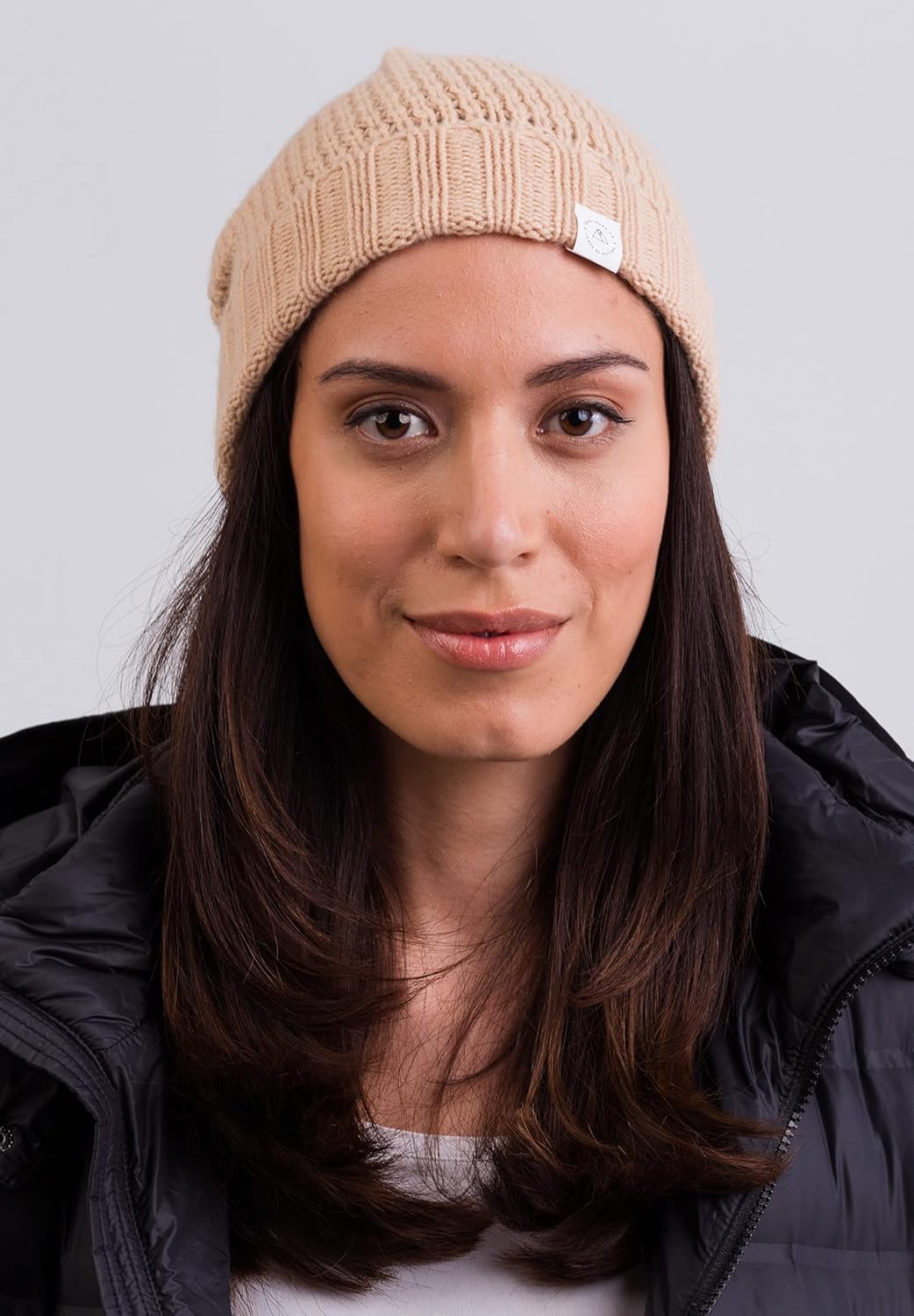 CASH-MERE.CH 100% Kaschmir Mütze | Strickmütze mit Pompon für Damen und Jugendliche Einheitsgrösse C