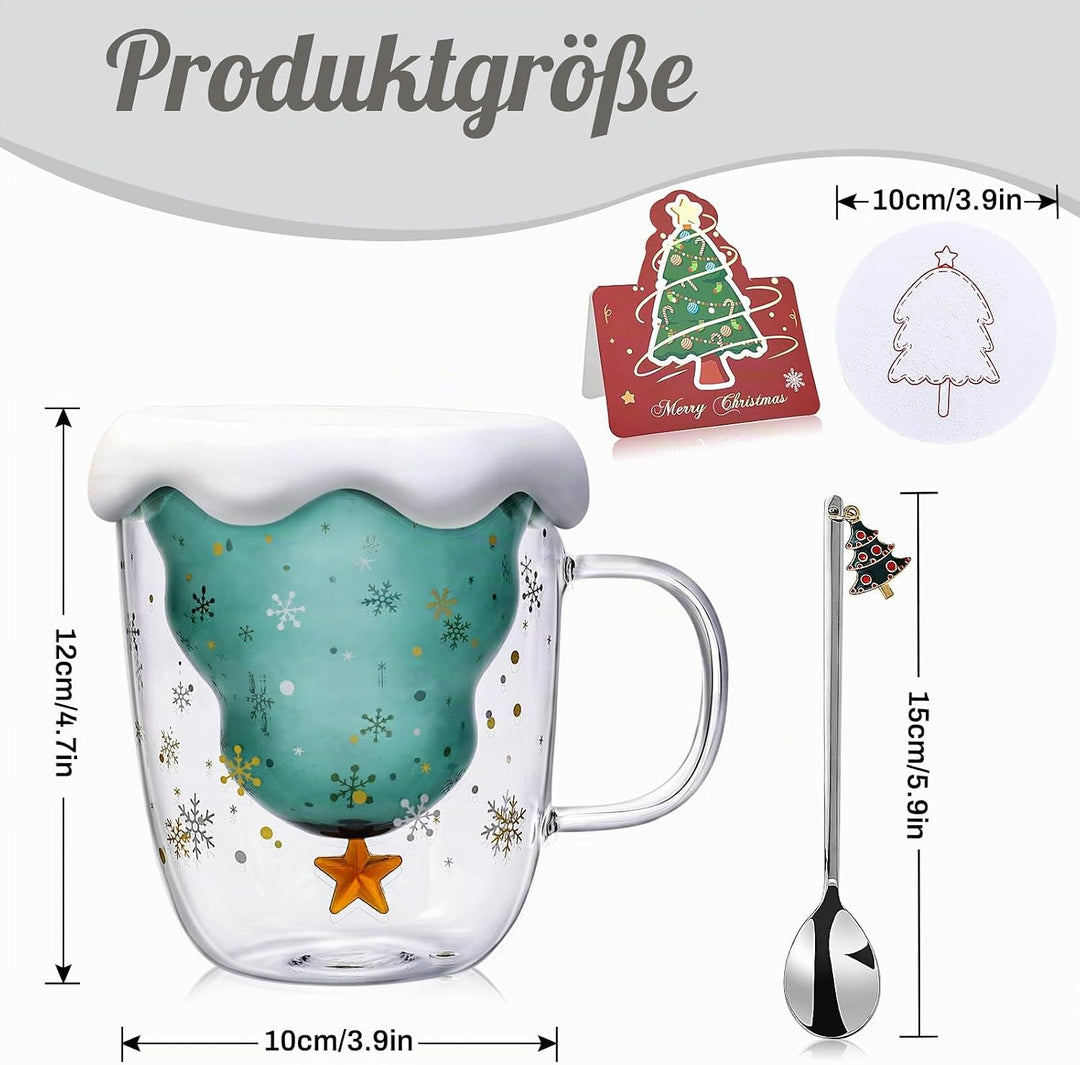 Weihnachtstasse Doppelwandige Gläser Weihnachten Tasse Personalisierte Aesthetic Weihnachten Becher