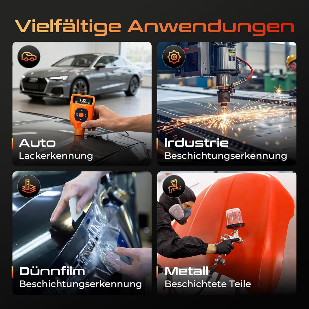 GOYOJO Lackdickenmessgerät Auto 0–2000 μm – Schichtdickenmessgerät Digital für Auto Karosserie, Miss