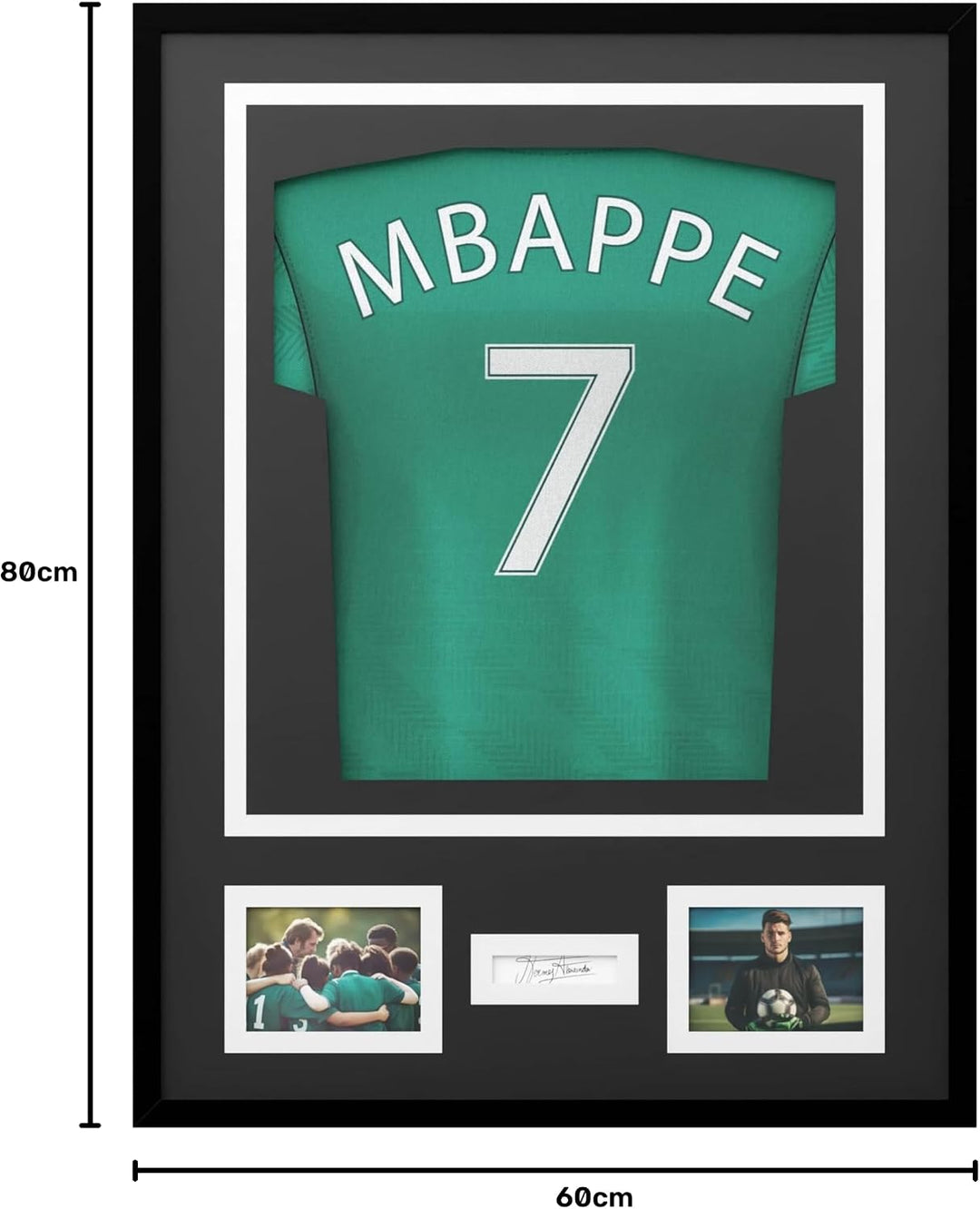 Avalo Trikotrahmen Aluminium - Objektrahmen für Fussballtrikot - 3D Box Frame - 60x80 CM - Schwarz -