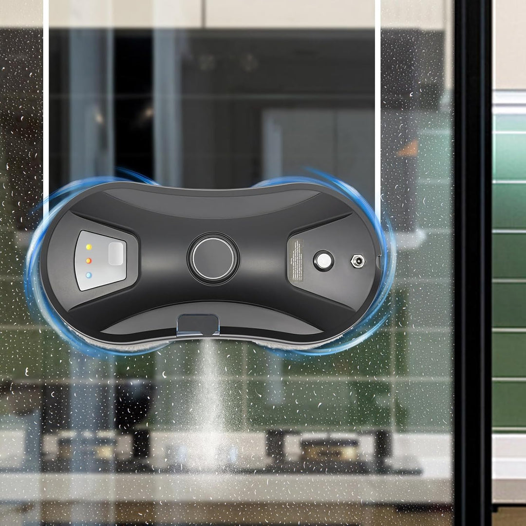 Fensterputzroboter 2800PA, Fensterputzer Elektrisch mit Fernbedienung, Indikator-Lichter & Luftausla