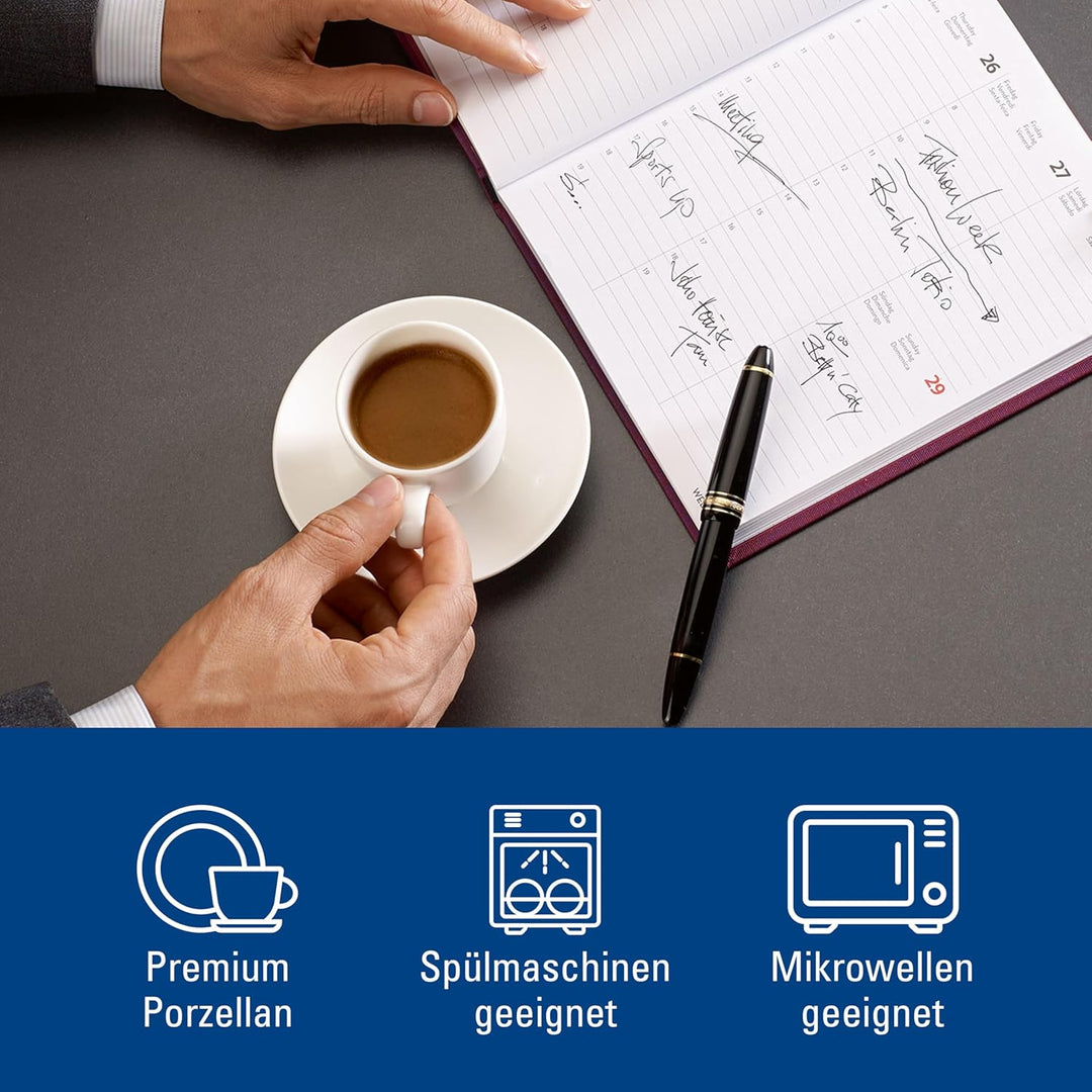 Villeroy und Boch - For Me Espresso-Set, das Allround-Talent, Premium Porzellan, spülmaschinen-, mik