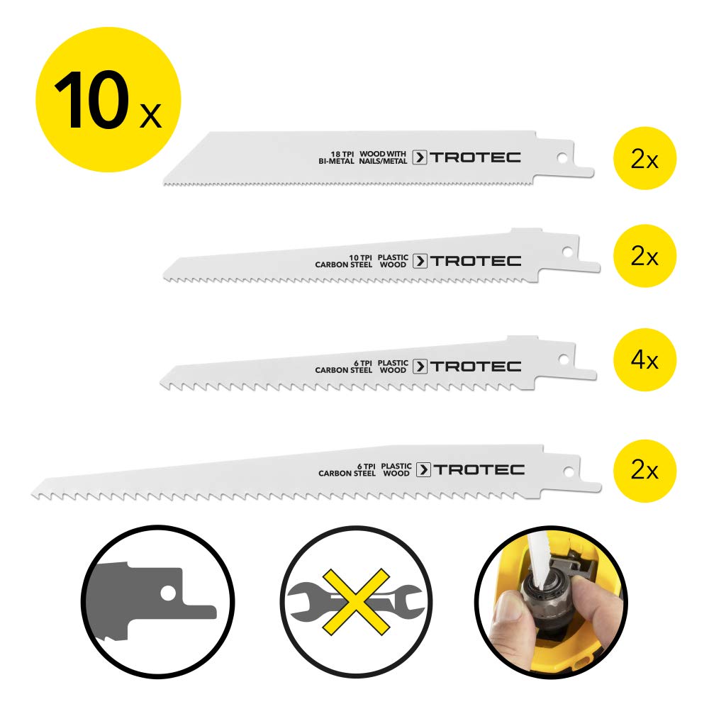 Säbelsägeblätter-Set Holz/Metall/Plastik, 10-teilig