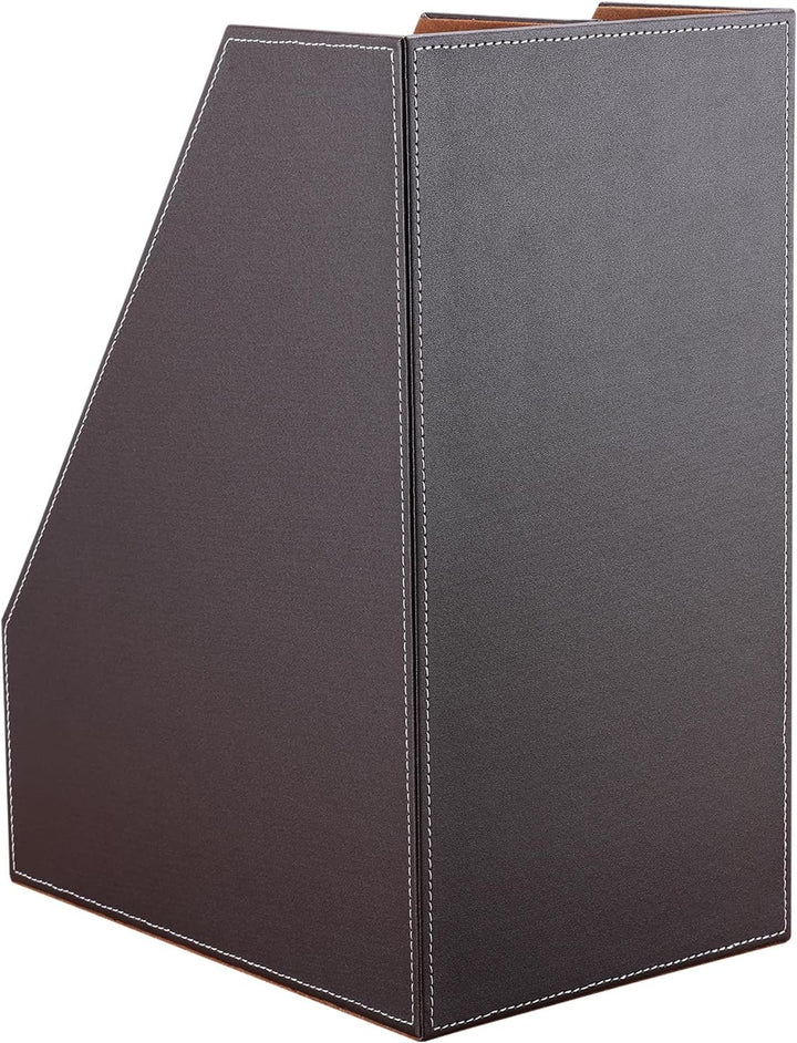 KINGFOM A4 Leder Stehsammler 2-slot Braun, 2-slot Braun