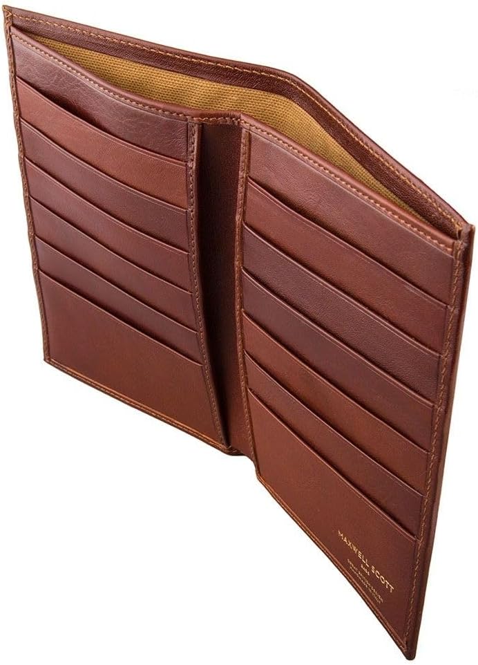 Maxwell Scott The PIANILLO RFID Leather Breast Pocket Wallet (Tan) Chestnut Tan, Chestnut Tan