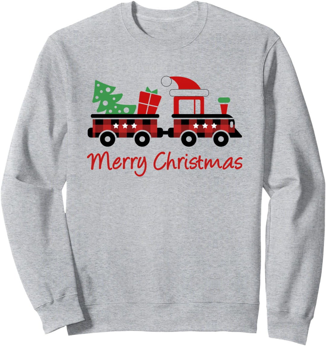 Weihnachten Zug Pyjama rot kariert Sweatshirt