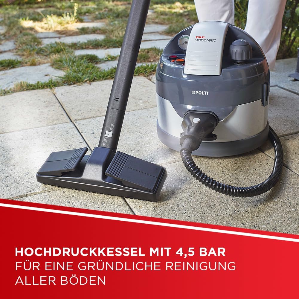 Polti Vaporetto Eco Pro 3.0 Kalstop mit 20 Kalstop-Antikalk-Fläschchen, Dampfreiniger mit Boiler und