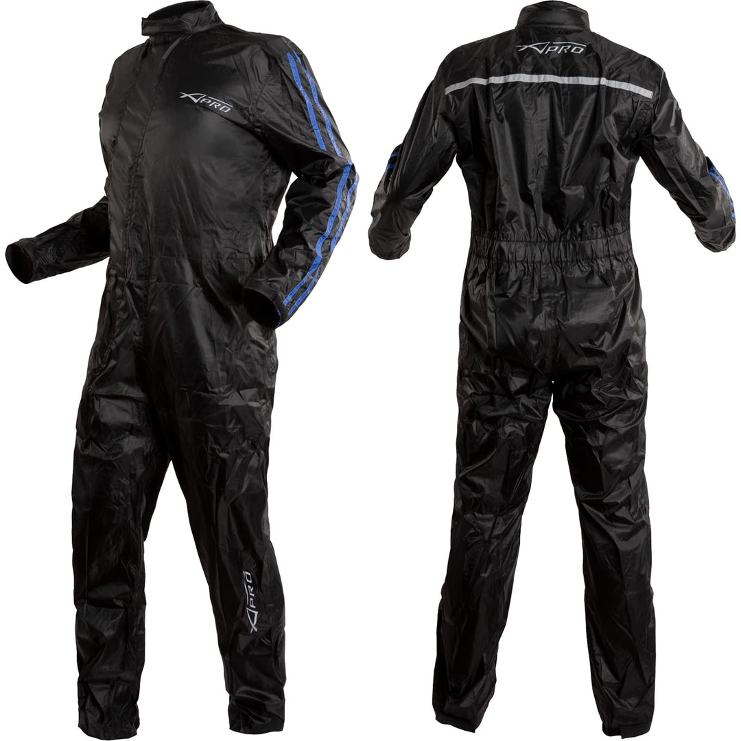 A-Pro Regenkombi Regenhose Regenjacke Motorrad Wasserdicht Regenanzug Blau L L Blau, L Blau
