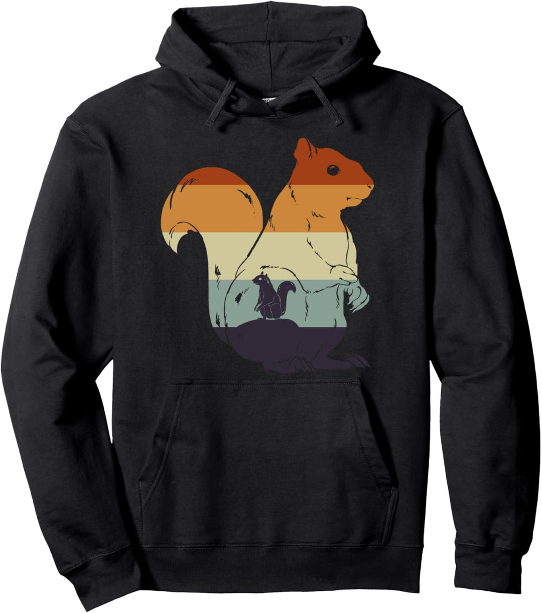 Retro Eichhörnchen Pullover Hoodie