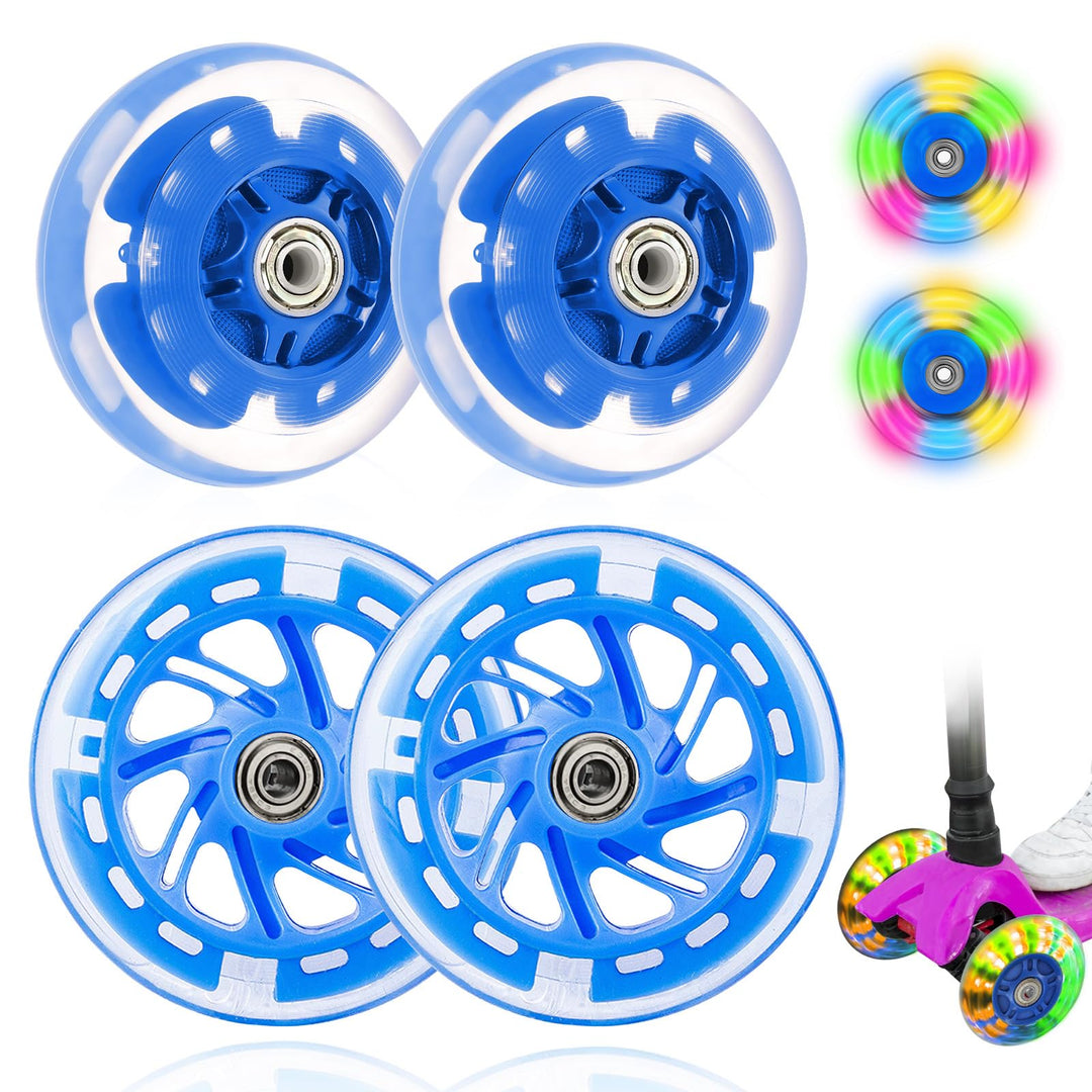 Leuchtende Scooter Räder, 2 Paar Led Scooter Rollen Räder, 80mm,120mm Scooter Ersatzräder, Stunt Sco