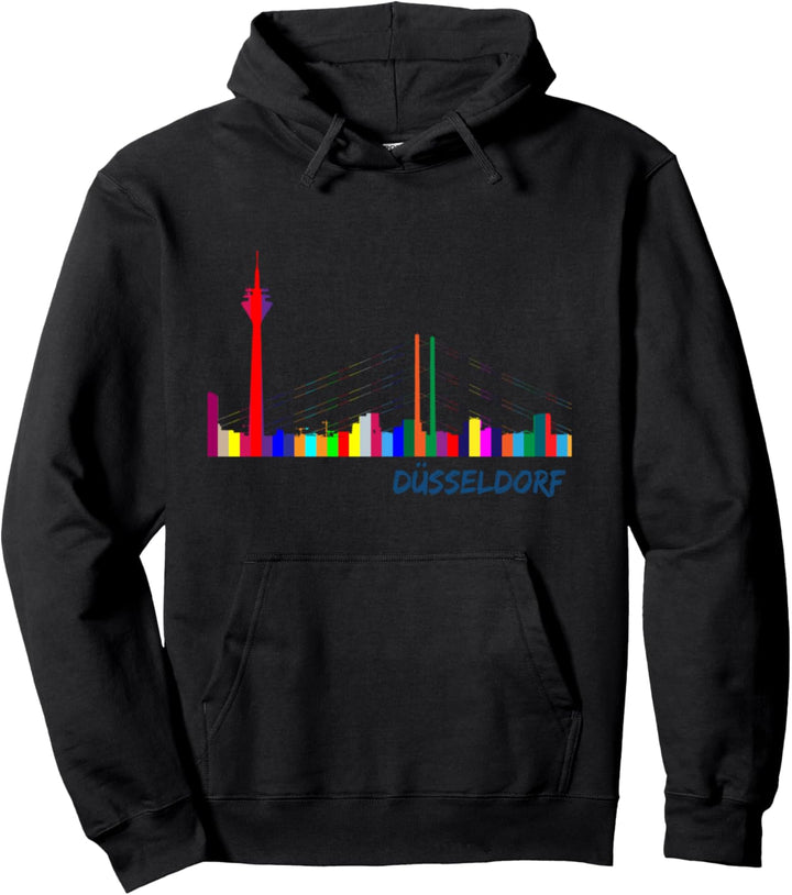 Düsseldorf Deutschland Souvenir, bunte Skyline Pullover Hoodie
