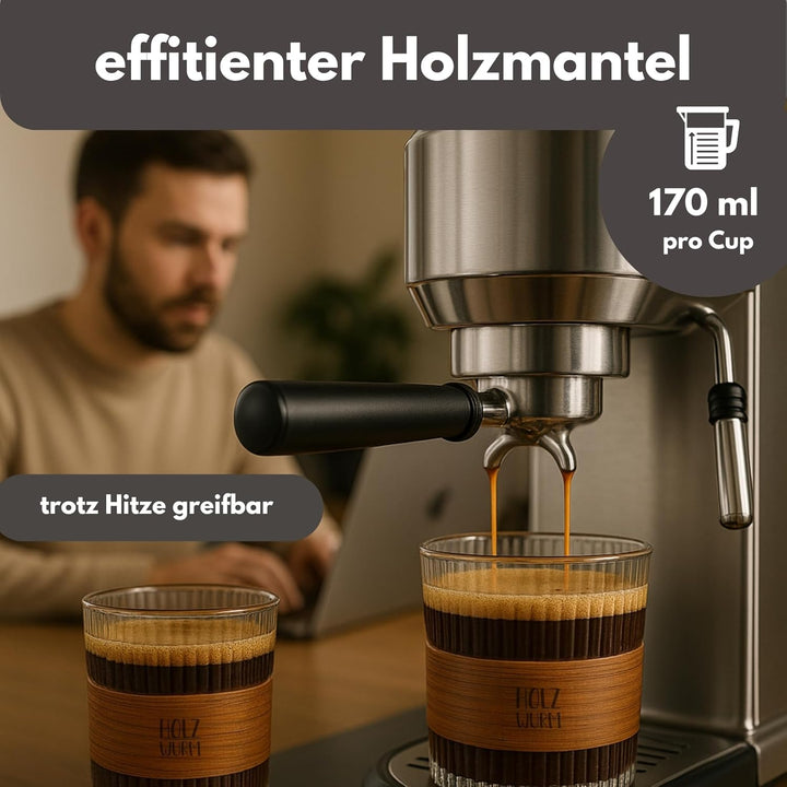 Holzwurm Espressotassen Set (4er Set Espressotassen (Transparent), 4er Set) Transparent 4er Set, Tra