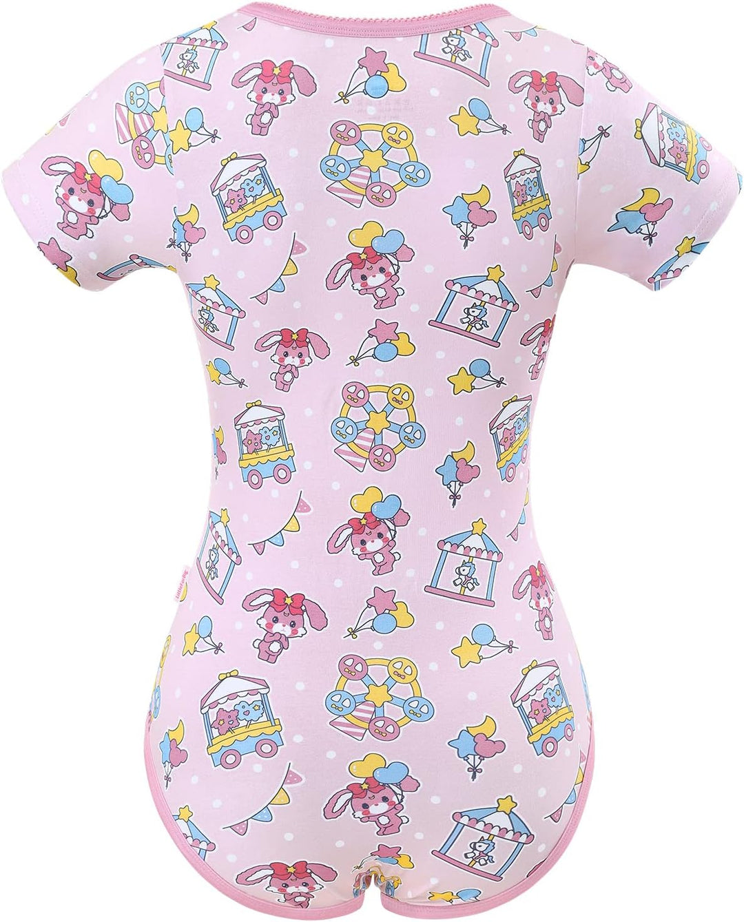 LittleForBig Baumwolle Strampler Onesie Pyjamas Bodysuit-Usagi Pastell Zirkus Strampler XXL Rosa, XX
