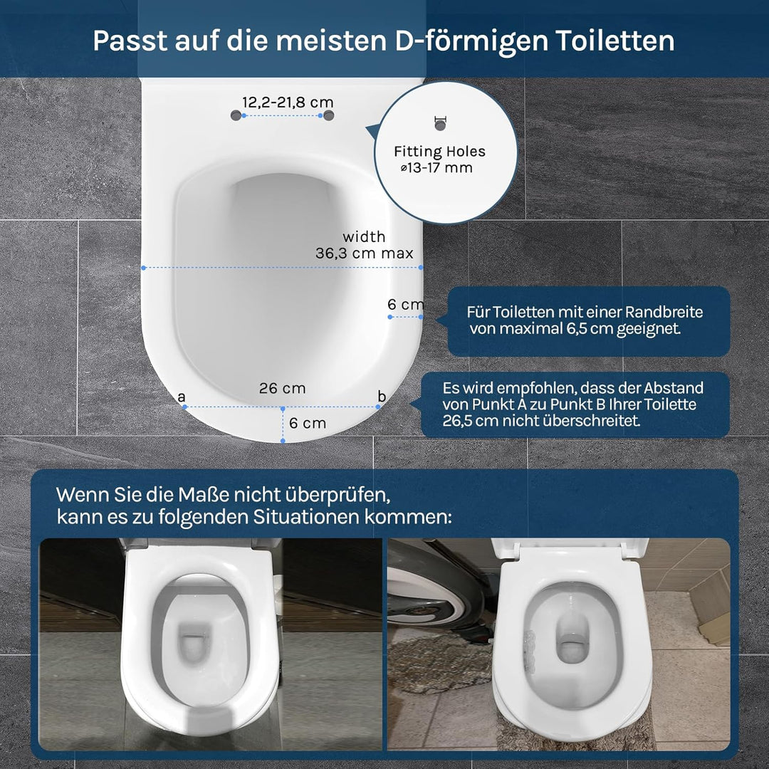 WOLTU WS2544 Toilettendeckel WC Deckel Sitz Absenkautomatik, Kunststoff, Fast Fix/Schnellbefestigung