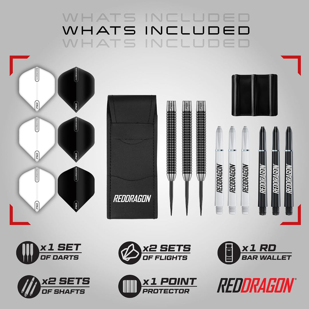 RED DRAGON Pegasus Professionelles Wolfram-Steeltip-Dart-Set, erhältlich in 21, 23, 24, 25, 26, 28,