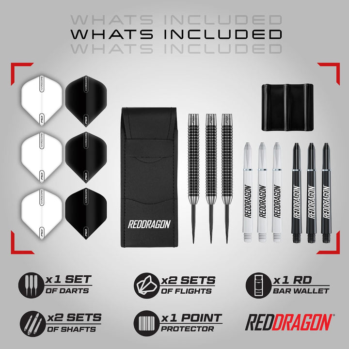 RED DRAGON Pegasus Professionelles Wolfram-Steeltip-Dart-Set, erhältlich in 21, 23, 24, 25, 26, 28,