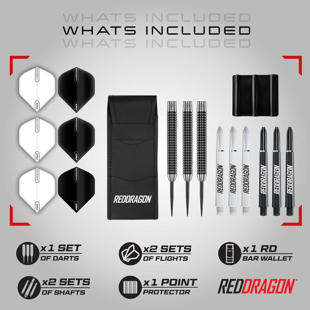 RED DRAGON Pegasus Professionelles Wolfram-Steeltip-Dart-Set, erhältlich in 21, 23, 24, 25, 26, 28,