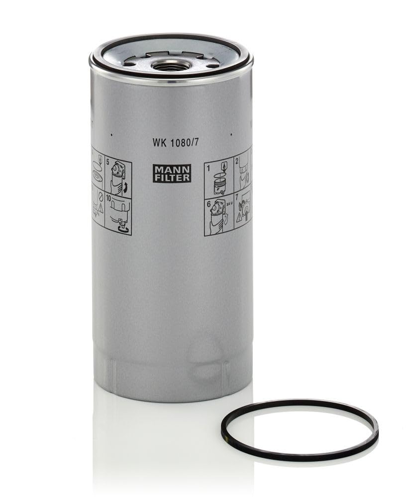 MANN-FILTER WK 1080/7 x Kraftstofffilter Satz mit Dichtung / Dichtungssatz Kraftstofffilter – Für Nu