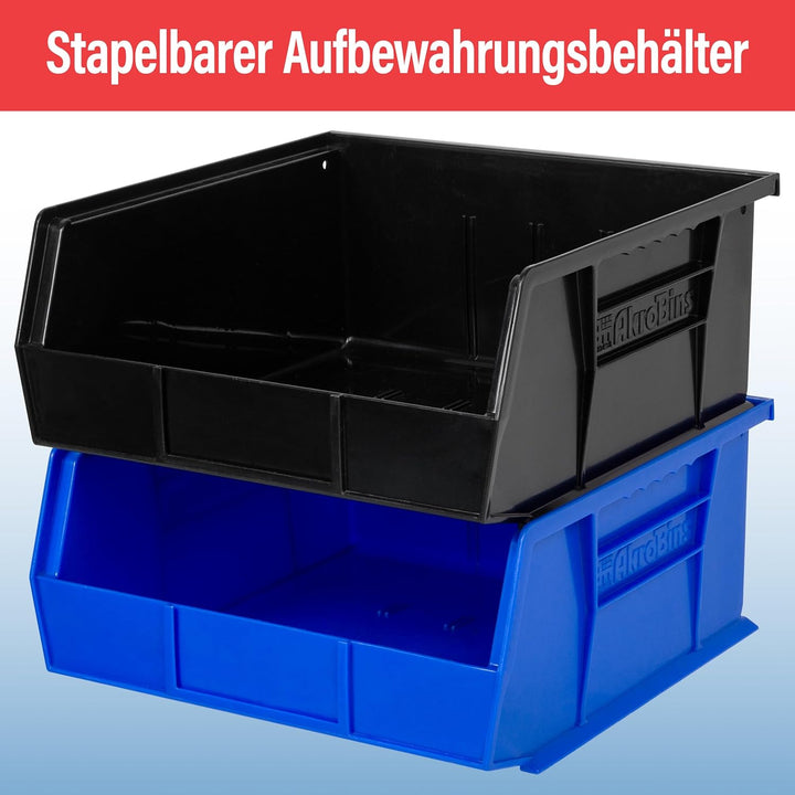Akro-Mils 30235 AkroBins Kunststoff-Aufbewahrungsbehälter, stapelbar, 27,9 x 27,9 x 12,7 cm, blau, 6