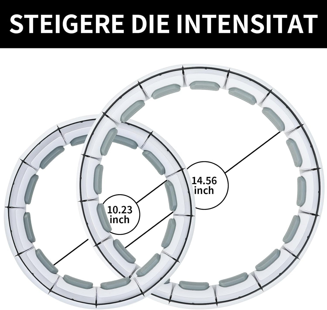 Smart Hula Hoop, Leise Fitness Reifen Erwachsene, hullahub mit Gewicht Ball, 16 Knoten Fit Hoop Reif