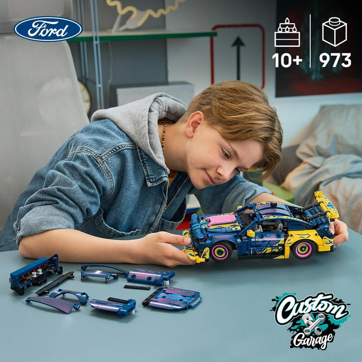 LEGO Technic Ford Mustang GT Auto aus der Tuning-Werkstatt - anpassbares Spielzeugauto - Flitzer mit