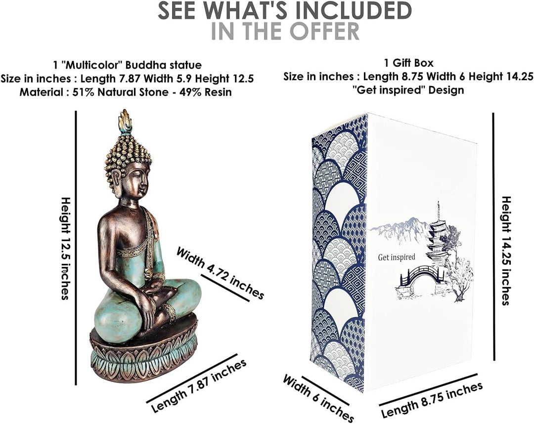25DOL Buddha-Statuen für zu Hause, 33 cm, Buddha-Statue (Der Moment der Erleuchtung) Sammlerstücke u