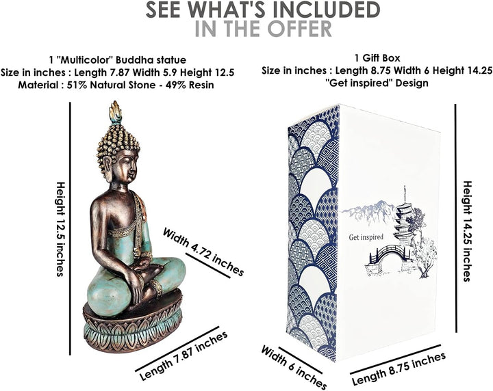 25DOL Buddha-Statuen für zu Hause, 33 cm, Buddha-Statue (Der Moment der Erleuchtung) Sammlerstücke u