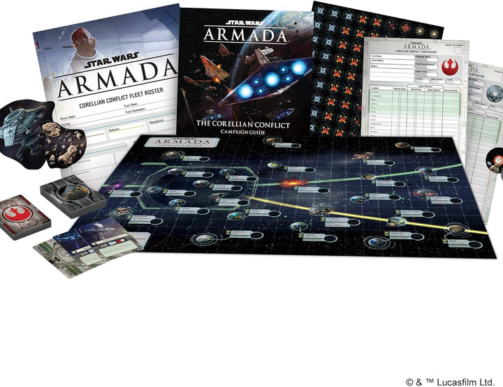 Fantasy Flight Games , Star Wars Armada: Corellian Conflict Campaign Exp, Miniature Game, 2 Players,