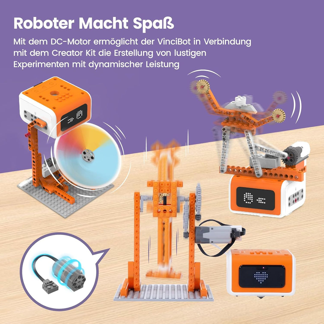 MatataStudio Creator Kit für VinciBot Kinder Programmierbarer Roboter mit 434 Bausteinen, Über 20 Ba