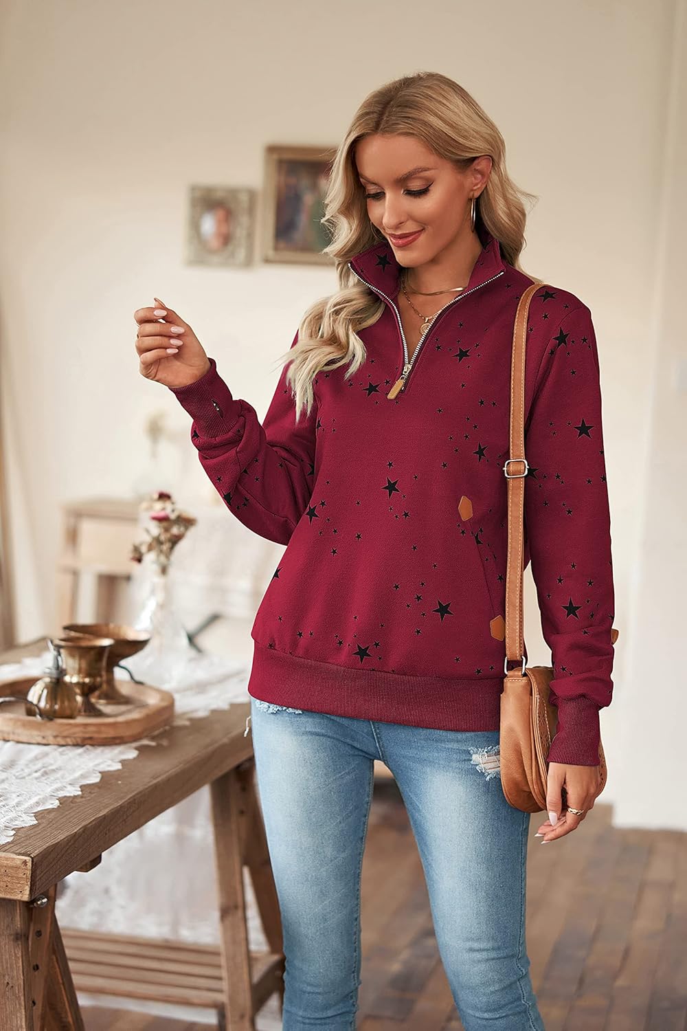 Cassiecy Damen Kapuzenpullover Winter Langarm Hoodie Pullover Baumwoll Casual Sweatshirt Winterjacke